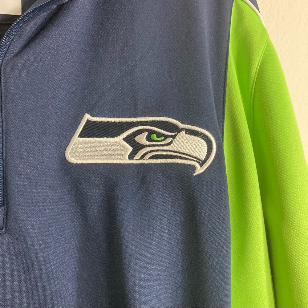NFL - Seahawks QuarterZip Pullover - Blue/Green - X Large - Picture 3 of 7
